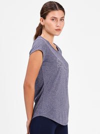 Thumbnail for Puma Women Navy Blue & White Performance Heather Cat Training Tee - Distacart
