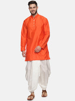 Thumbnail for Sethukrishna Men Orange Kurta with Dhoti Pants - Distacart