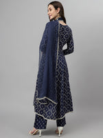 Thumbnail for Khushal K Ethnic Motifs Printed Sequinned Kurta with Palazzos & Dupatta - Distacart