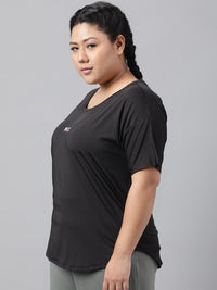 Thumbnail for MKH Plus Size Drop Shoulder Sleeves Dri FIT Relaxed Fit Sports T-shirt - Distacart