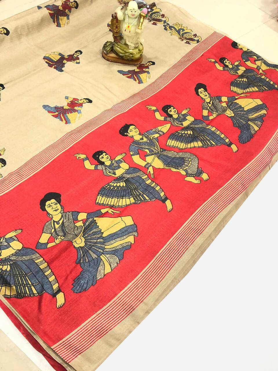Vamika Chiku Kalamkari With Jhalar Khadi Modern Silk Saree - Distacart