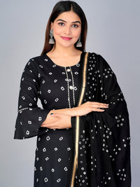 Thumbnail for Kalini Bandhani Printed Kurta with Sharara & Dupatta - Distacart