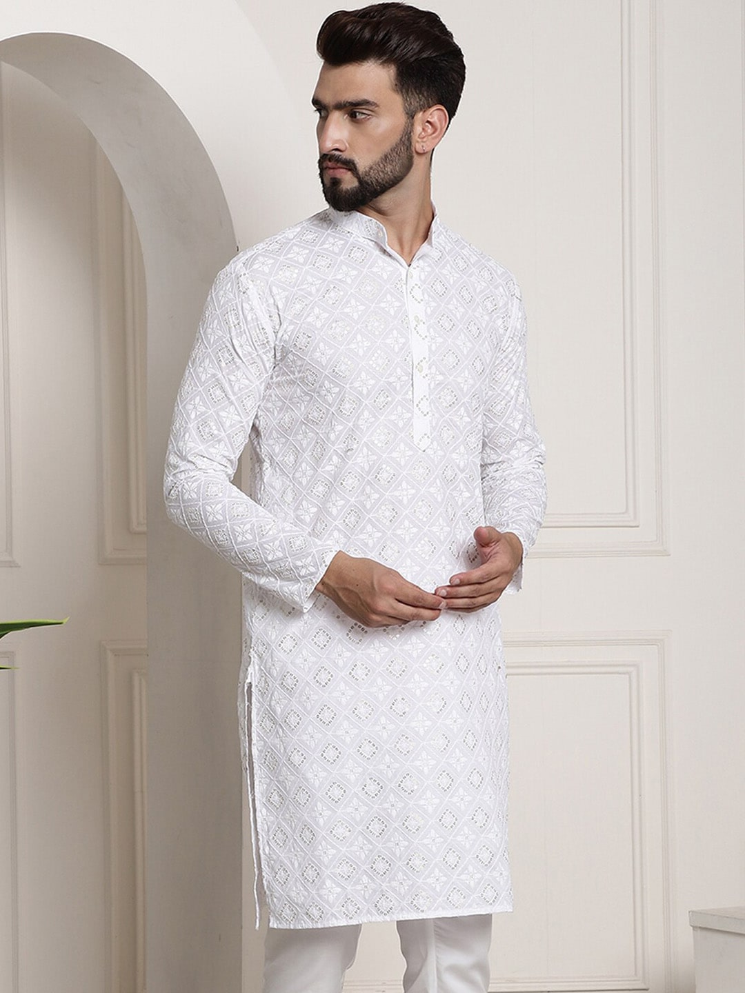 Sojanya Printed Chikankari Kurta - Distacart