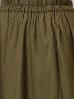 Thumbnail for Khushal K Women Cream-Coloured Printed High Slit Kurta with Skirt - Distacart