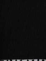 Thumbnail for Souchii Black Solid Tasselled Cotton Dupatta - Distacart