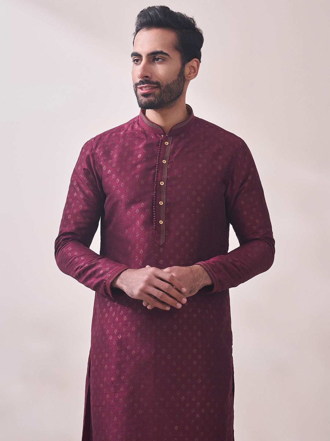 Manyavar Men Ethnic Motifs Printed Kurta with Churidar - Distacart