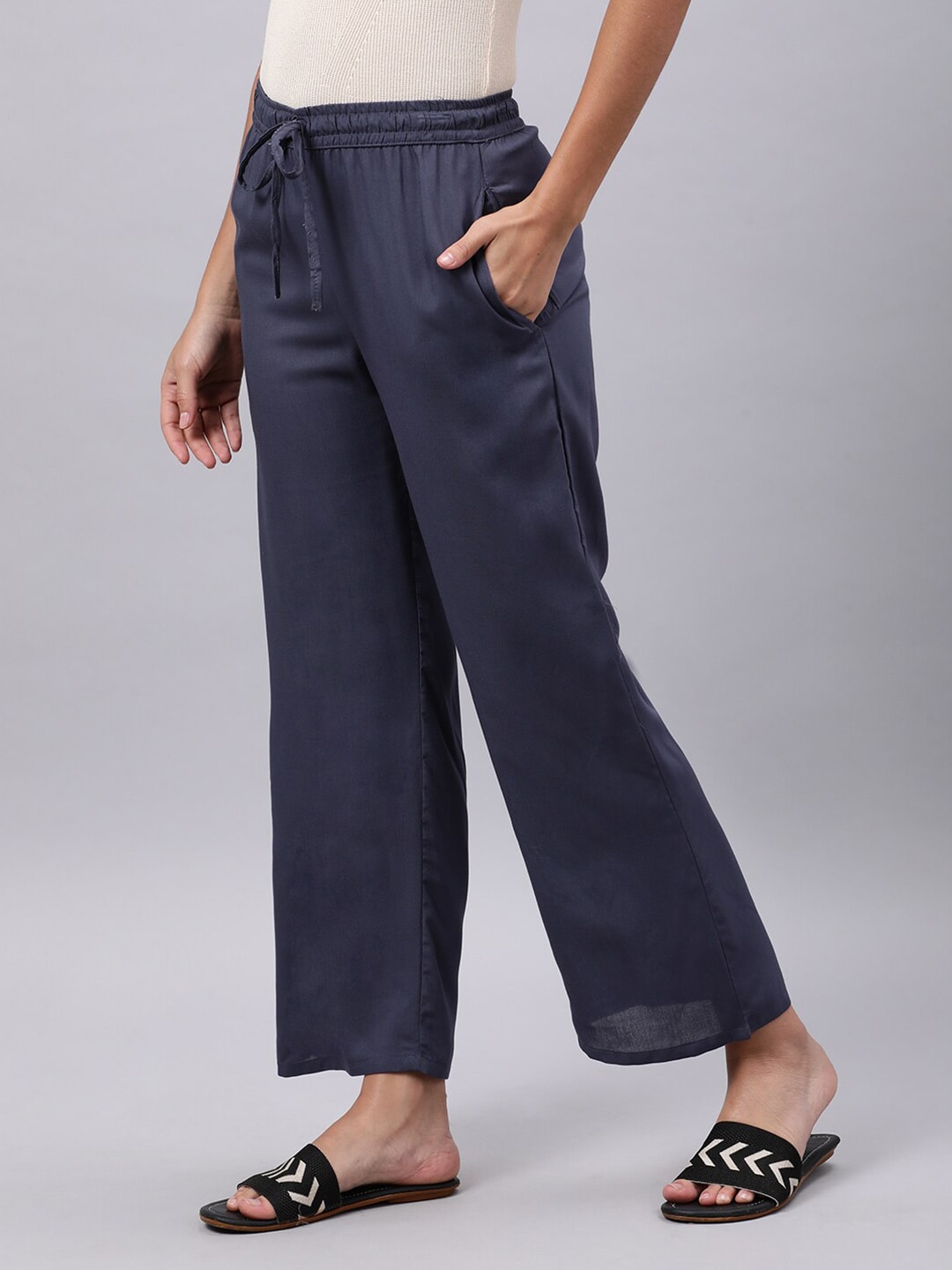 Souchii Grey Liva Ethnic Palazzos - Distacart