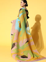 Thumbnail for Tikhi Imli Abstract Poly Georgette Saree Border - Distacart