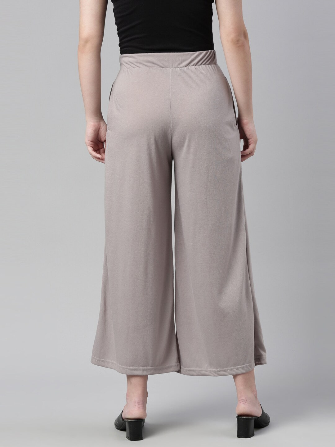 Souchii Grey Knitted Ethnic Palazzos - Distacart
