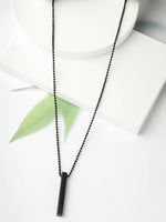 Thumbnail for NVR Men's Black Rhodium Plated Bar Pendant & Chain - Distacart