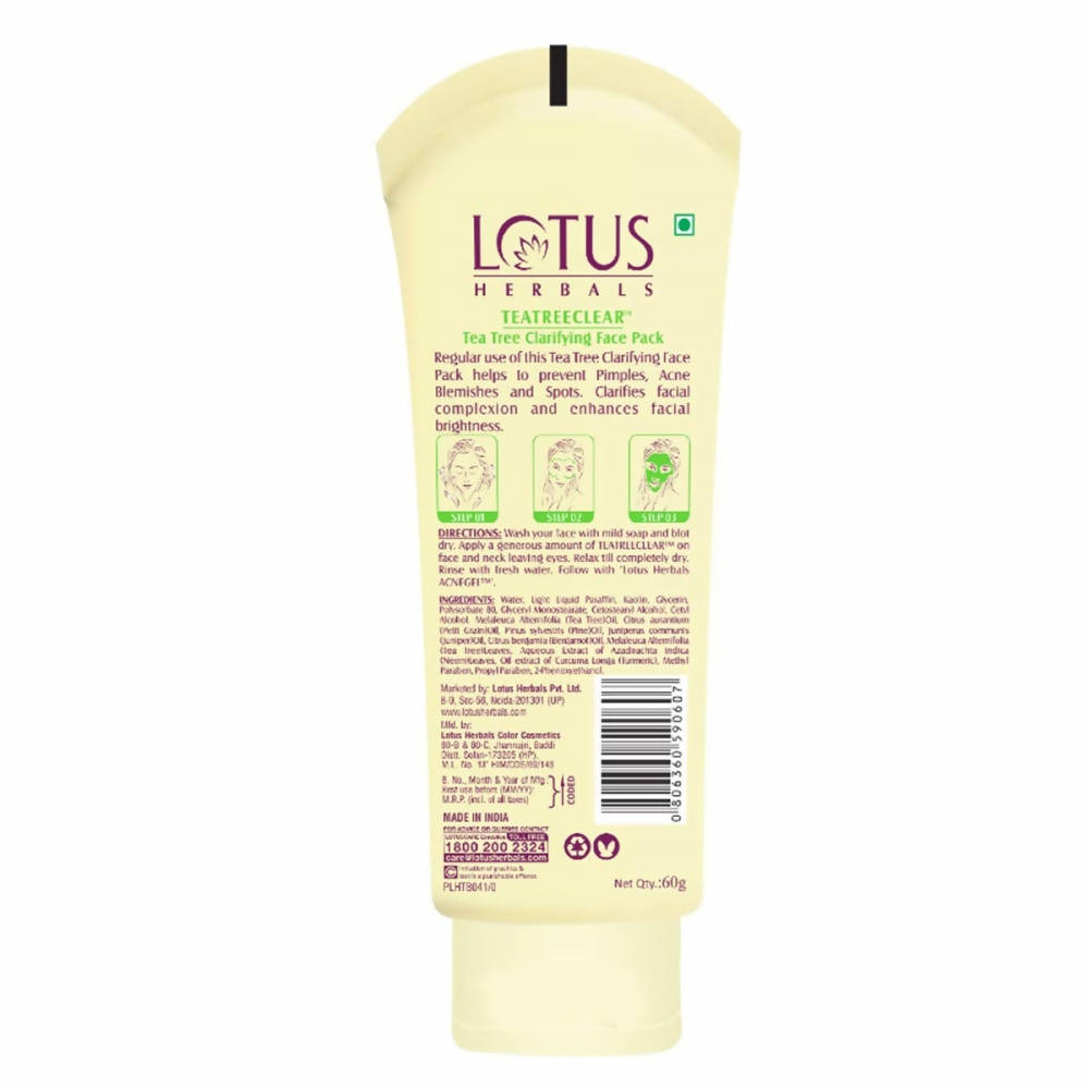 Lotus Herbals Teatreeclear Tea Tree Clarifying Face Pack - Distacart