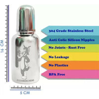 Thumbnail for Goodmunchkins Stainless Steel Feeding Bottle 304 Grade Steel, Jointless, BPA Free, Rustfree Bottle 220 ml - Distacart