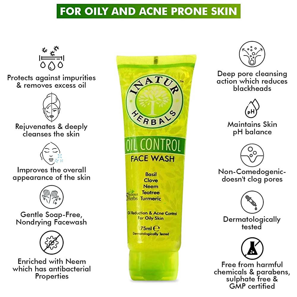 Inatur Oil Control Face Wash