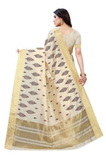 Thumbnail for Vamika Cotton Polyester Silk Weaving Cream Sarees
