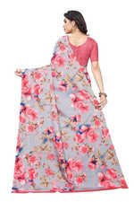 Thumbnail for Vamika Grey Linen Satin Border Saree (SONAKSHI 12 PEACH)