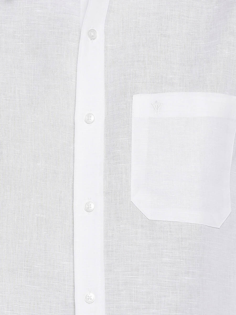 Ramraj Cotton Linen Mens Full Sleeve White Shirt Plus Size - RR Linen - Distacart
