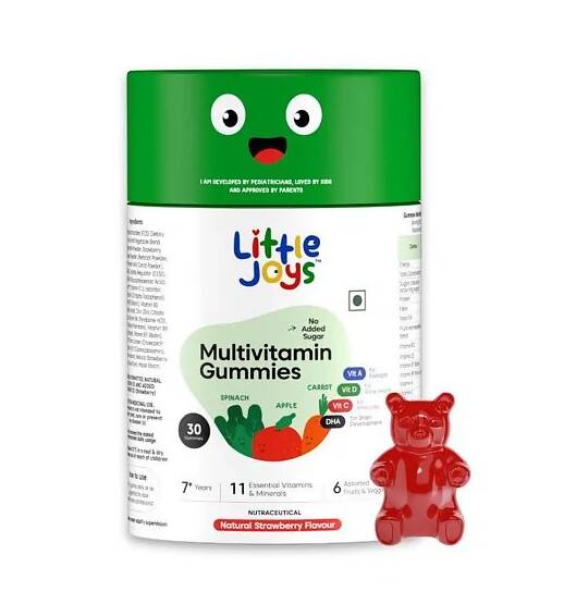 Little Joys Multivitamin Gummies for Kids (7-12 yrs)-No Sugar Added|Strawberry Flavor - Distacart