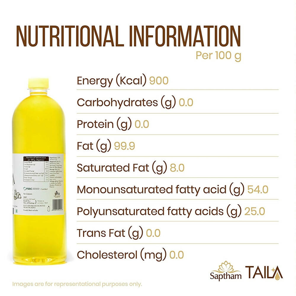 Saptham Taila 100% Wood Pressed Almond Oil - Distacart