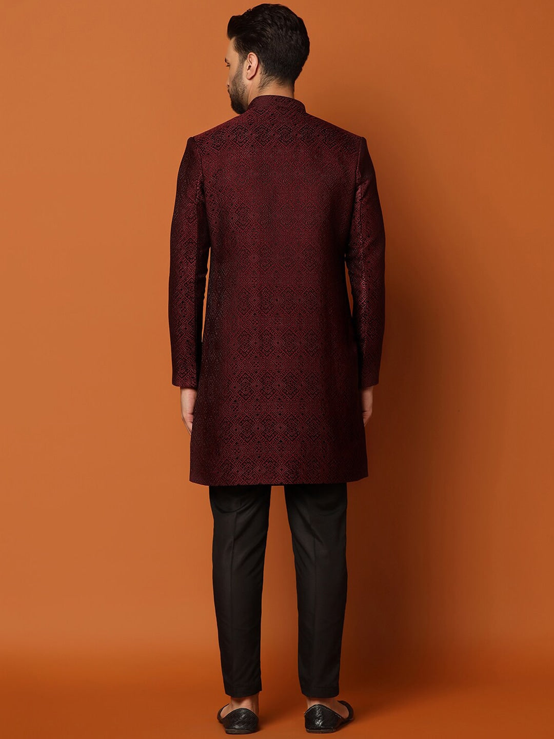 KISAH Self-Design Cotton Sherwani Set - Distacart