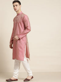 Thumbnail for Sojanya Ethnic Motif Woven Design Mandarin Collar Straight Kurta With Churidar - Distacart