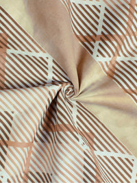 Thumbnail for Story@home Brown & White Striped Microfiber 180 TC Bedsheet With Pillow Cover - Distacart