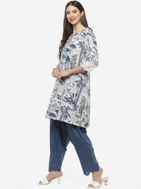 Thumbnail for Biba Women White Floral Printed Pure Cotton Kurta with Salwar - Distacart
