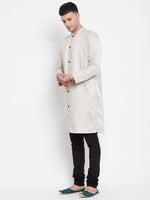 Thumbnail for Even Apparels Beige Rayon Men's Sherwani Kurta With Open Front - Distacart