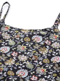 Thumbnail for HERE&NOW Women Floral Printed Regular Pure Cotton Kurta with Palazzos & Dupatta - Distacart
