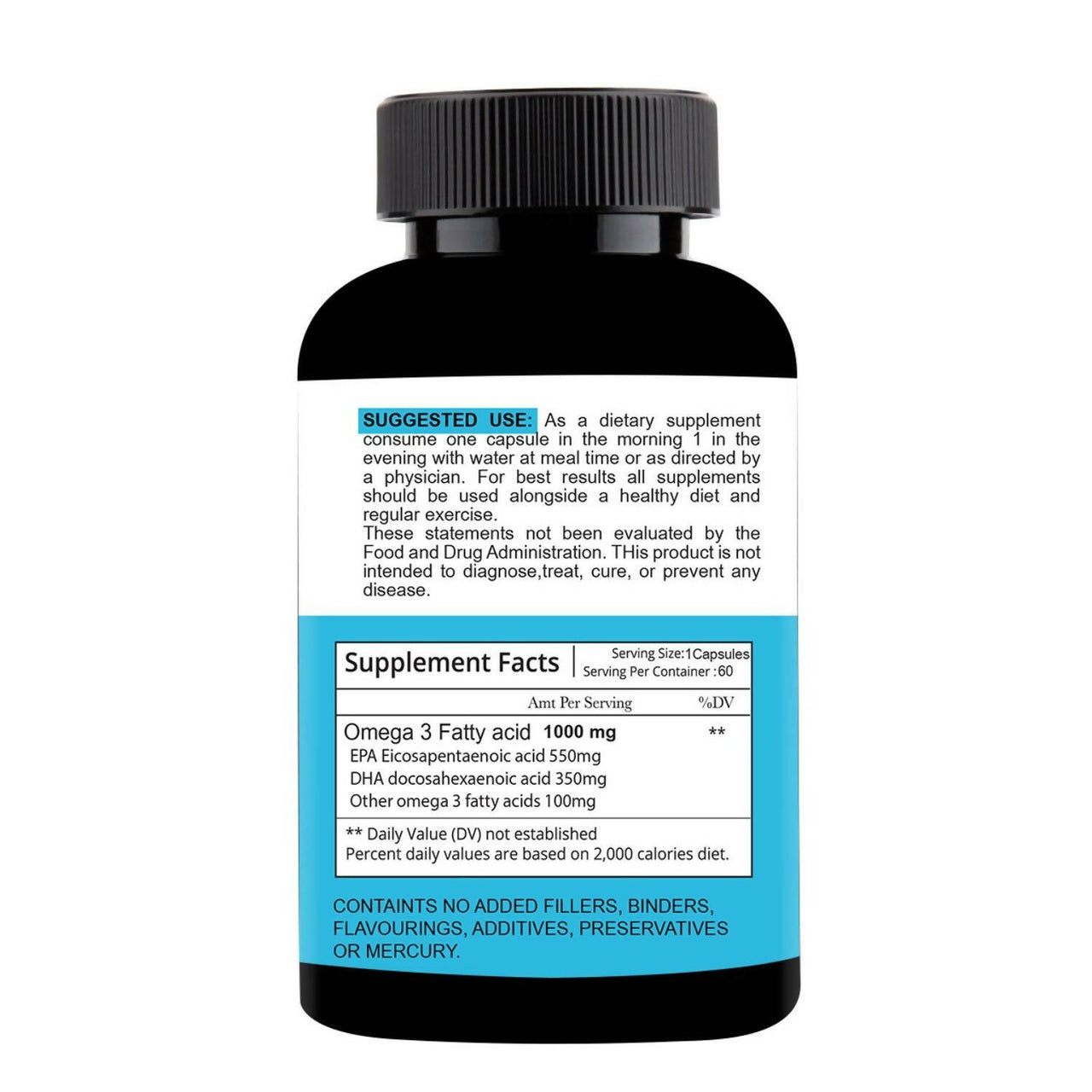 Nutracology Omega 3 Fish Oil 1000mg Capsules with Fish oil EPA + DHA Enriched Sofgels - Distacart