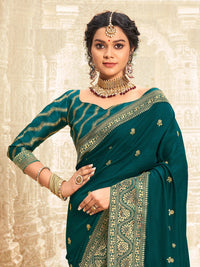 Thumbnail for Saree Mall Ethnic Motifs Woven Design Zari Sarees - Distacart