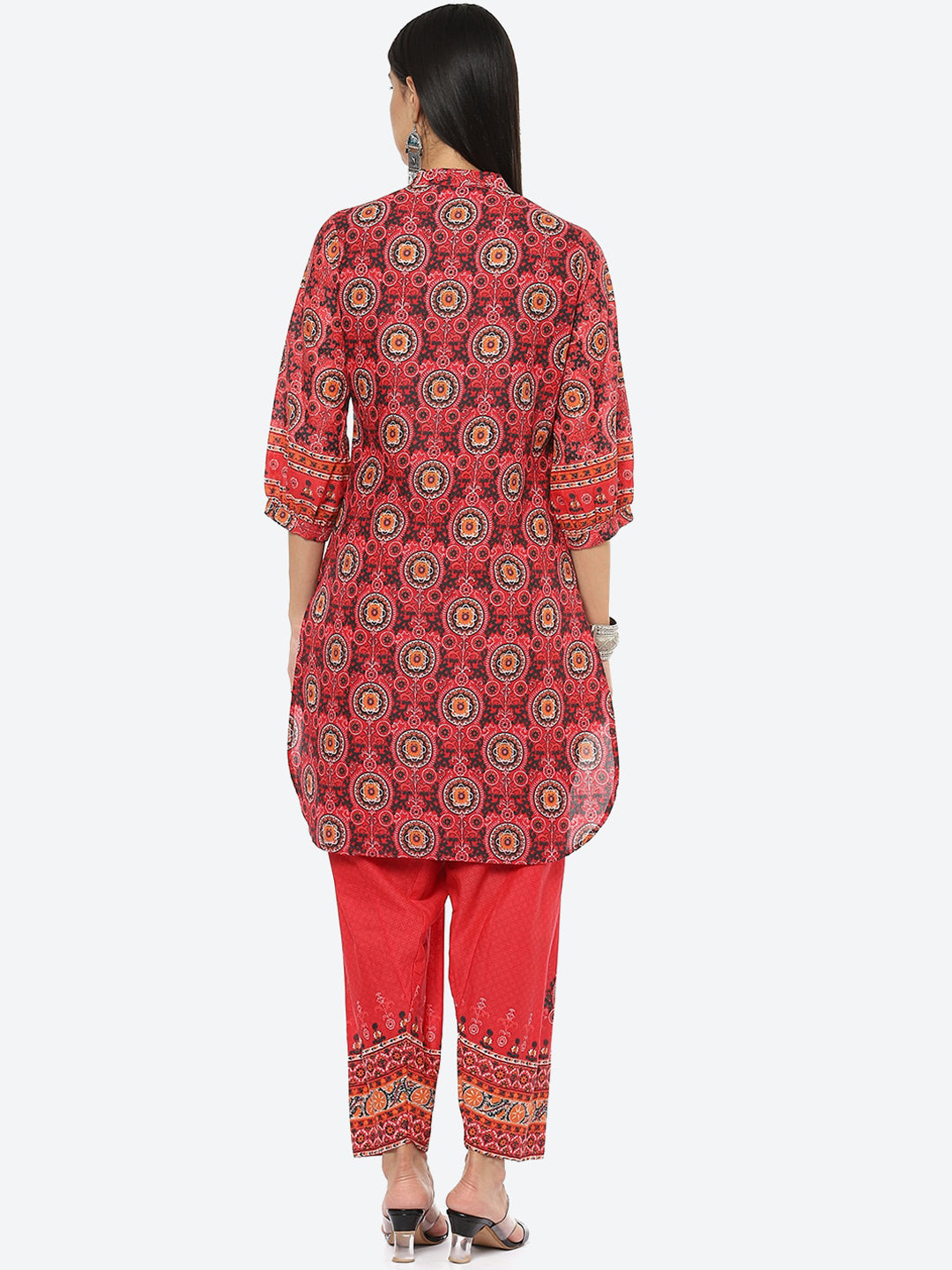 Biba Women Red Printed Kurta with Salwar - Distacart