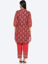 Thumbnail for Biba Women Red Printed Kurta with Salwar - Distacart