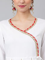 Thumbnail for Khushal K Women White Angrakha Kurta with Palazzos & With Dupatta - Distacart