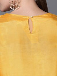 Thumbnail for Biba Women Yellow & White Block Print Layered A-Line Kurta - Distacart
