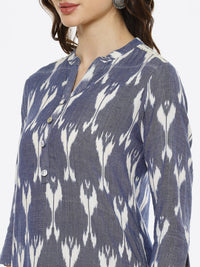 Thumbnail for Biba Women Blue Printed Pure Cotton Kurta Set - Distacart