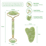 Thumbnail for Favon Pack of Facial Roller & Gua Sha for Face, Neck Toning, Firming and Serum Application - Distacart