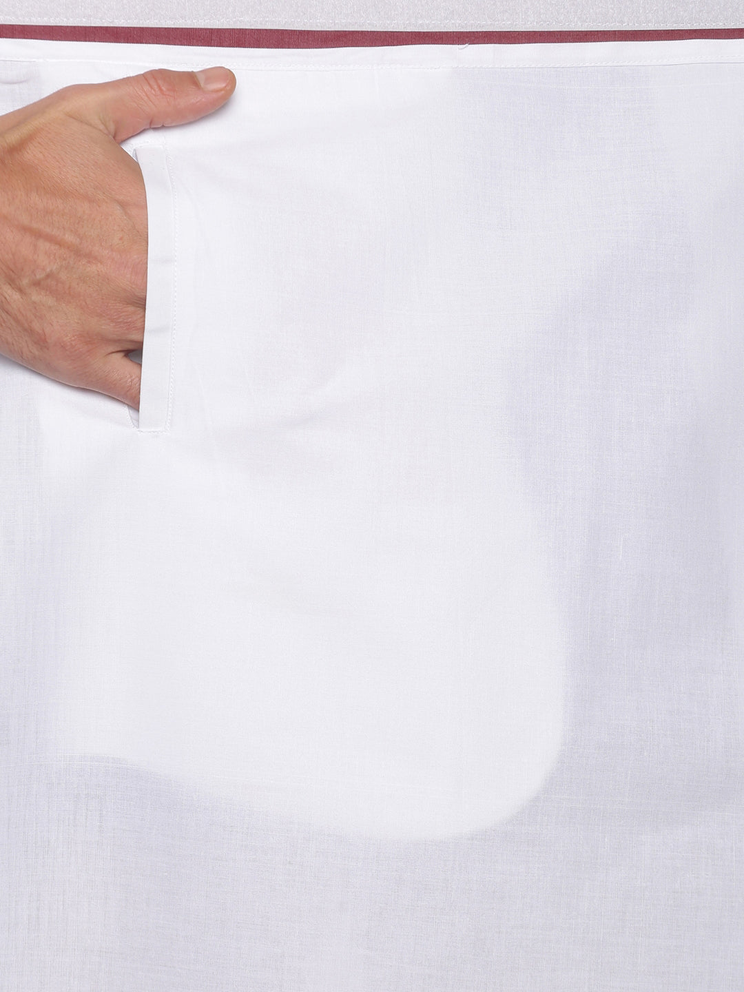 Sethukrishna Mens White Solid Cotton Readymade Dhoti - Distacart