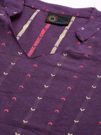 Thumbnail for Kalini Women Violet Pure Cotton Kurta with Trousers - Distacart