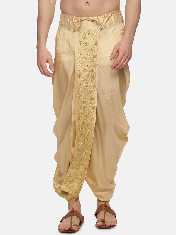 Sethukrishna Men Golden Embroidered Dhoti Pant - Distacart
