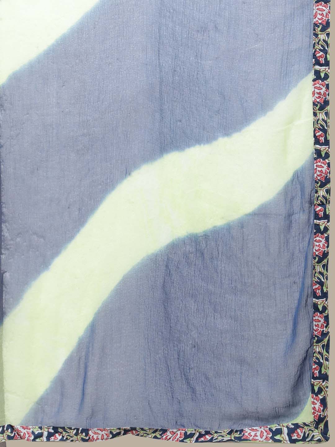 Sangria Women Navy Blue Floral Printed Pure Cotton Kurti with Trousers & With Dupatta - Distacart