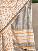 Thumbnail for Kalini Floral Printed Pure Cotton Bagru Saree - Distacart