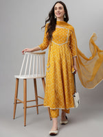 Thumbnail for Khushal K Ethnic Motifs Printed Sequinned Kurta with Palazzos & Dupatta - Distacart