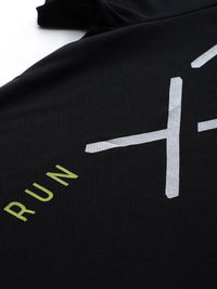 Thumbnail for HRX By Hrithik Roshan Running Men Jet Black Rapid-Dry Brand Carrier T-shirts - Distacart