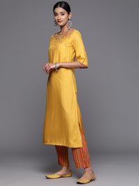 Thumbnail for Biba Women Ethnic Motifs Embroidered Regular Mirror Work Kurta Set - Distacart