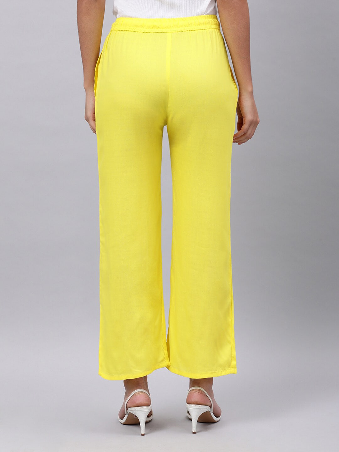 Souchii Women Yellow Liva Ethnic Palazzos - Distacart