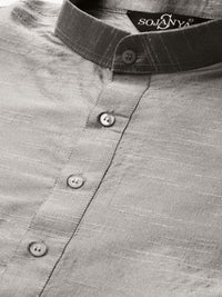 Thumbnail for Sojanya Men Grey & Blue Solid Kurta Set with Nehru Jacket - Distacart