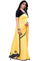 Thumbnail for Vamika Designer Yellow Georgette Saree (TSUNAMI YELLOW )
