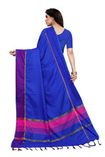 Thumbnail for Vamika Royal Blue Cotton Silk Weaving Saree (Binita Royal Blue)