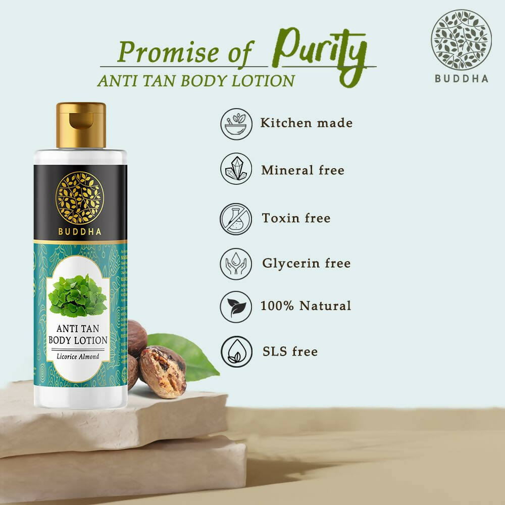 Buddha Natural Anti Tan Body Lotion - Helps To Reduce Tan and Dark Spots - Distacart