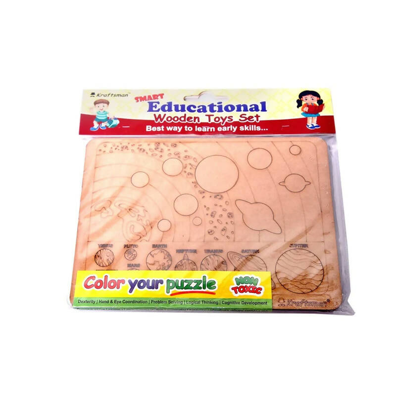 Kraftsman Solar System Learning Puzzle Board | Color Kit included - Distacart
